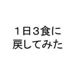 １日３食に戻してみた