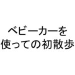 ベビーカーを使っての初散歩