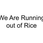 We Are Running out of Rice