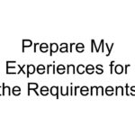 Prepare My Experiences for the Requirements