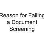 Reason for Failing a Document Screening