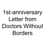 1st-anniversary Letter from Doctors Without Borders