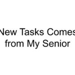 New Tasks Comes from My Senior