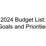 2024 Budget List: Goals and Priorities