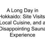 A Long Day in Hokkaido: Site Visits, Local Cuisine, and a Disappointing Sauna Experience