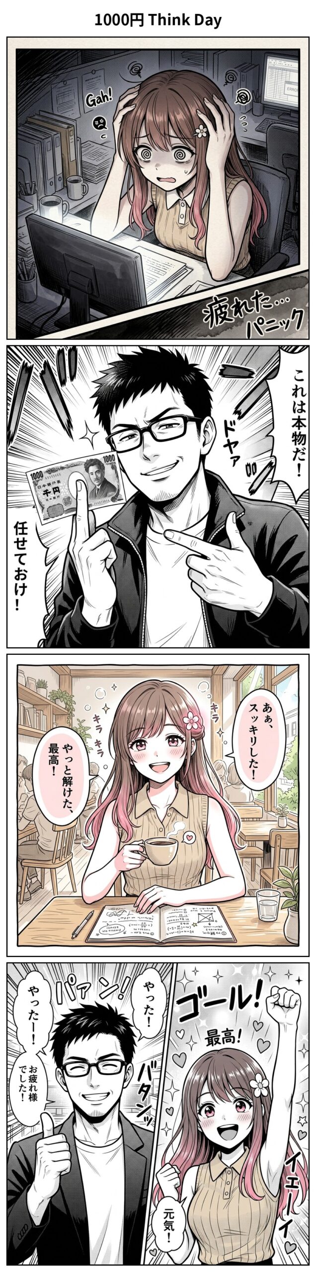 1000円 Think Day 4コマ漫画