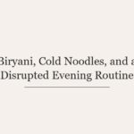 Biryani, Cold Noodles, and a Disrupted Evening Routine